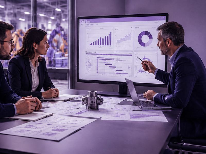 Profissional analisando indicadores de investimento e evolução de recursos em um ambiente corporativo contemporâneo. A imagem representa planejamento financeiro, estruturação de projetos e gestão de recursos destinados a iniciativas de PD&I.